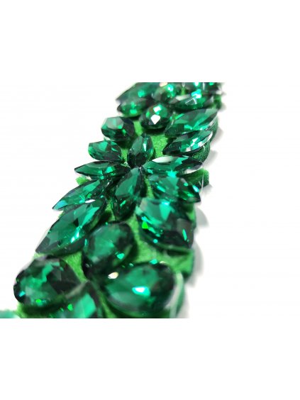 Výrazný pásek s kamínky, Zelený