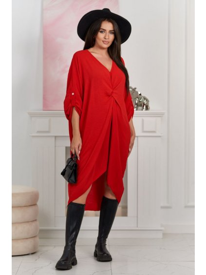 oversize šaty červené