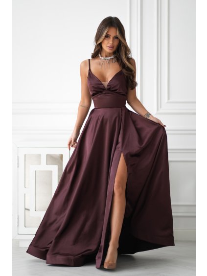 Luxusní šaty se šněrovačkou Lisa, Čokoládové