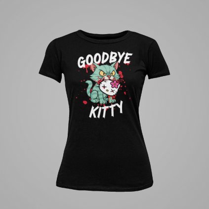 Pohodlné čierne Tričko Hello Kitty Dámske, všetky veľkosti