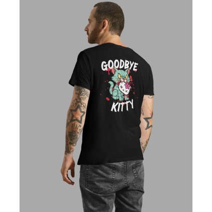 Pohodlné čierne Tričko Hello Kitty Pánske, všetky veľkosti