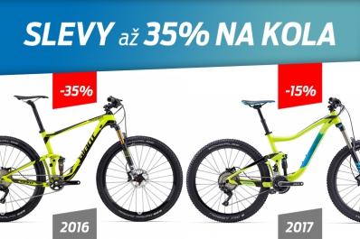 Sleva 15% na kola 2017 a nově až 35% na kola 2016!