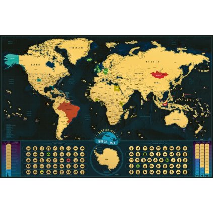 2908 1 stiraci mapa svet deluxe xxl classic zlata