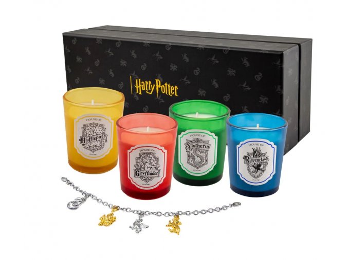 Harry Potter - sada svíček s náramkem – Bradavické koleje Deluxe