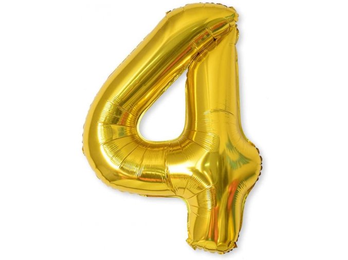 Balón XL čísla - zlatá 4