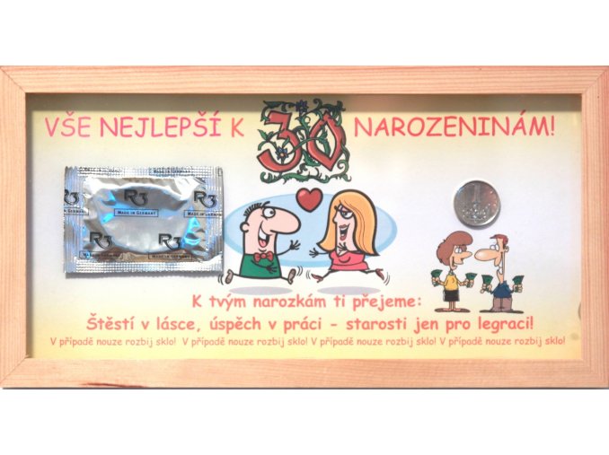 ramecek sklo dlouhy vse nej k 30. narozeninam