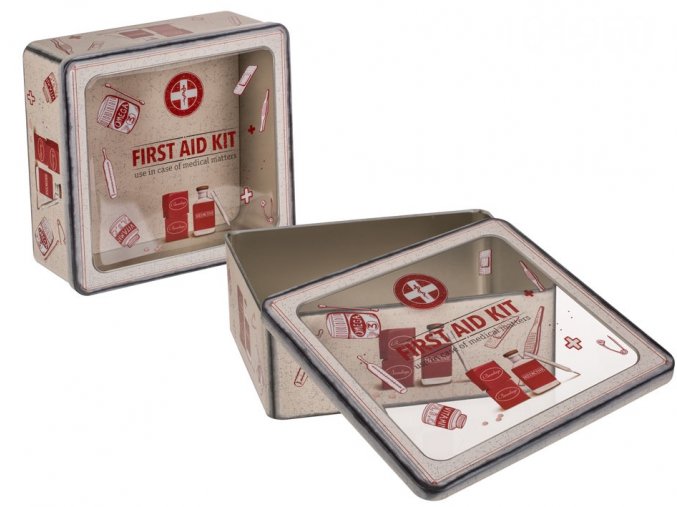 plechova krabicka first aid