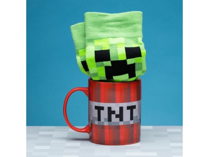 Minecraft - sada ponožky a hrnek Creeper