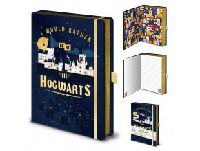 3208 harry potter premium poznamkovy blok bradavice modry