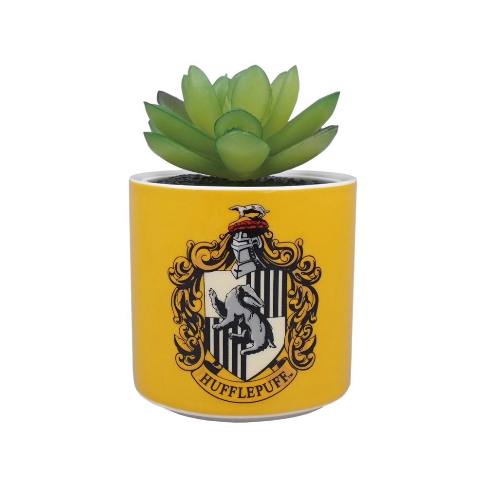 Harry Potter - květináč s rostlinou s erbem koleje Mrzimor