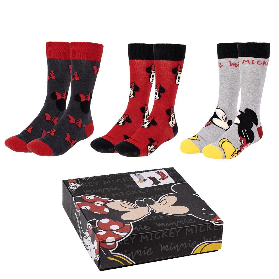 Mickey Mouse - sada 3 párů ponožek Minnie - S/M
