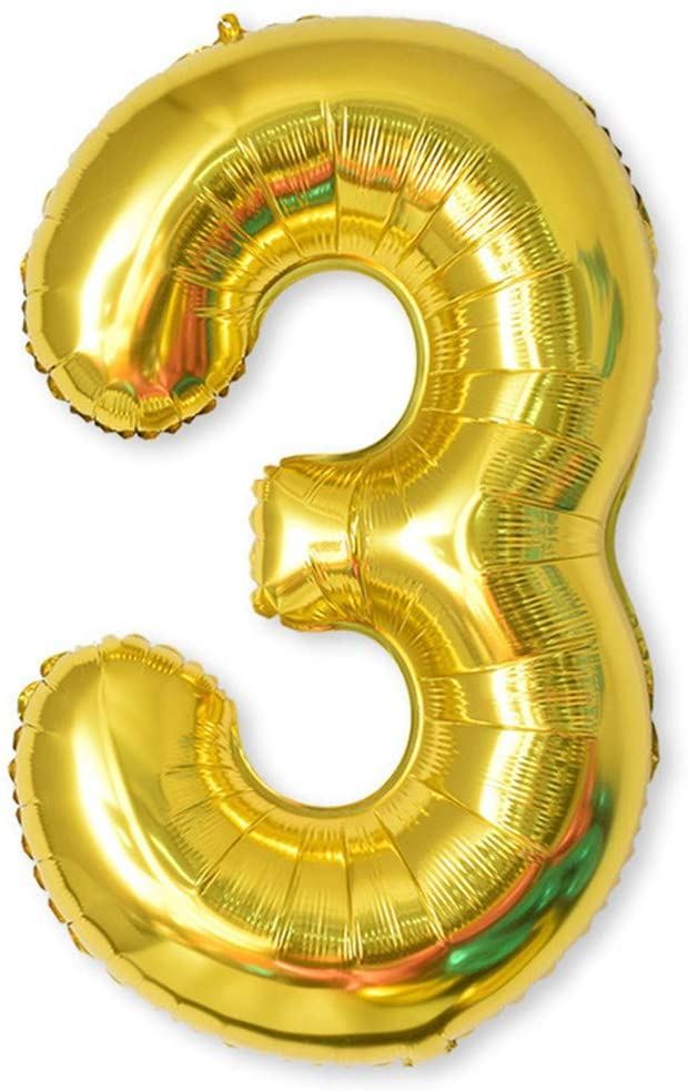 Balón XL čísla - zlatá 3