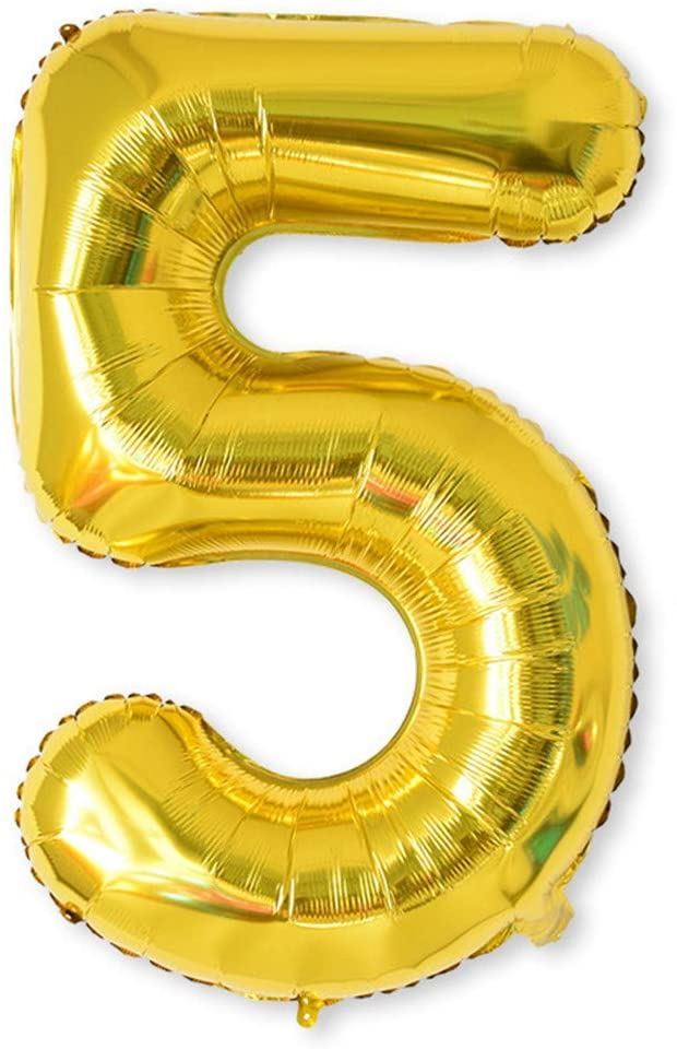 Balón XL čísla - zlatá 5