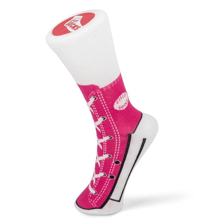 Bláznivé ponožky - tenisky Růžové tenisky Velikost 3-7