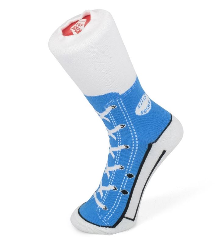Bláznivé ponožky - tenisky Modré tenisky Velikost 1-4
