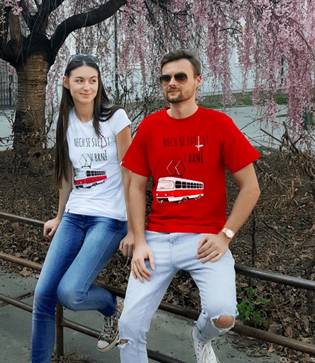 Brněnské tričko - Nech se svézst Dámské bílé velikost M