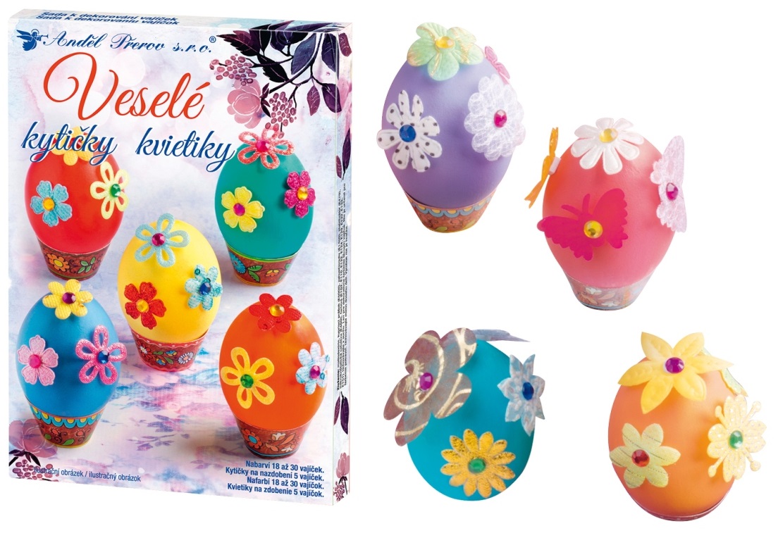Sada pro dekorování velikonočních vajíček - Veselé kytičky