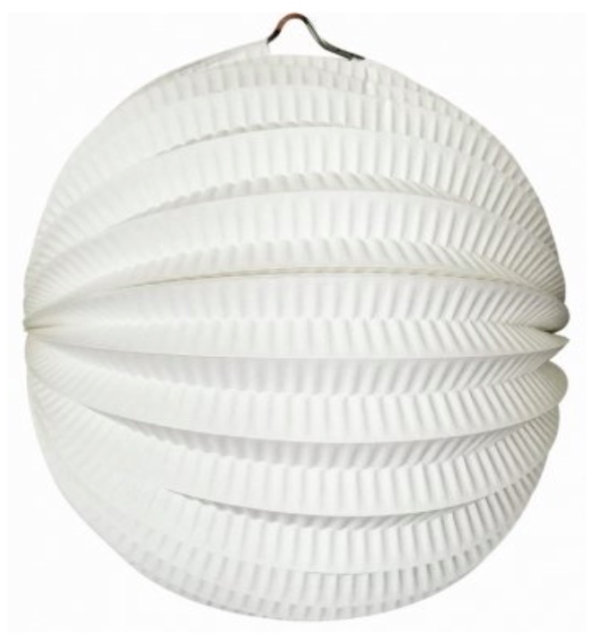 Kulatý lampion 21-25cm Bílý