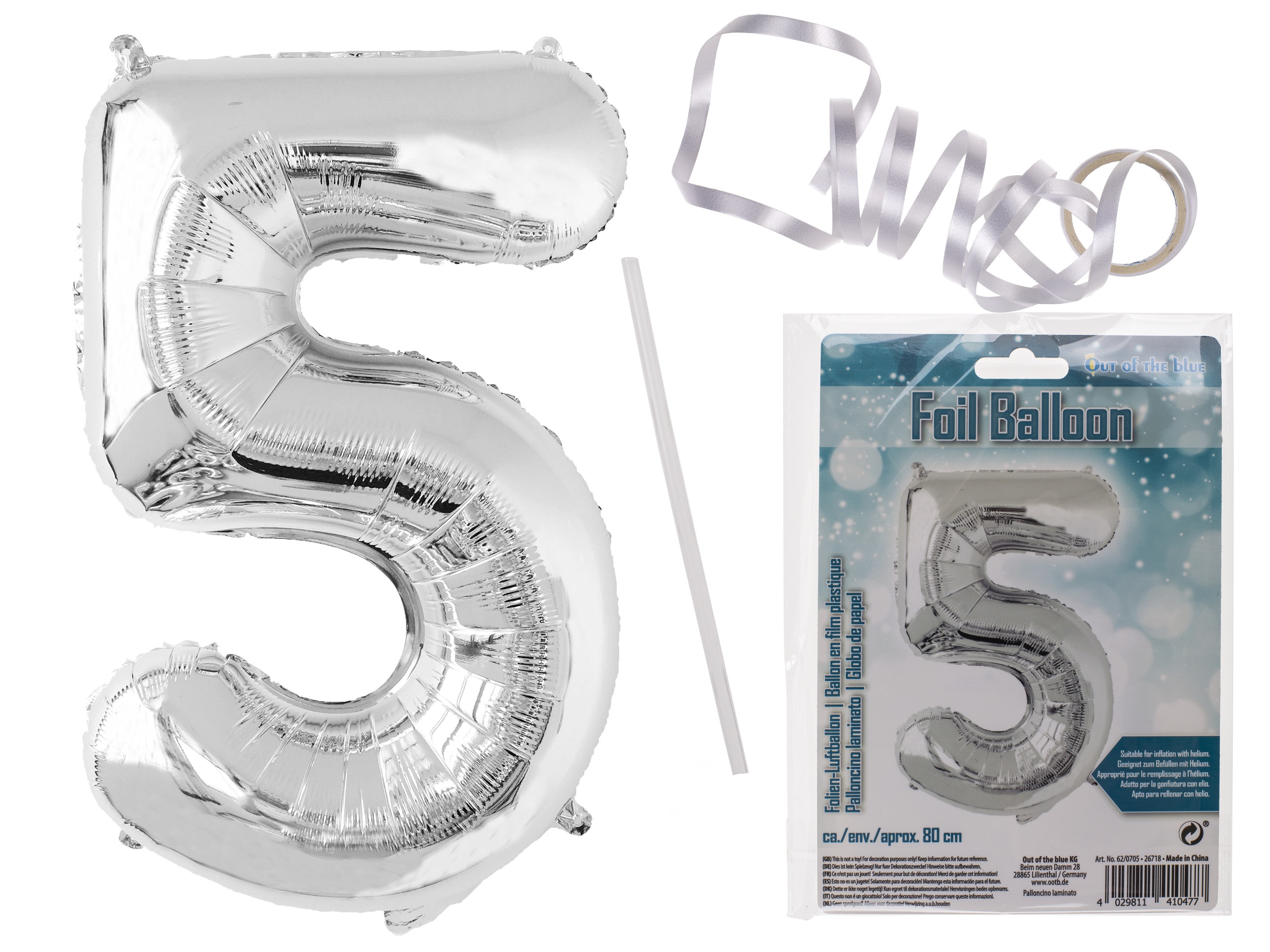 Narozeninové balónky číslice Pět