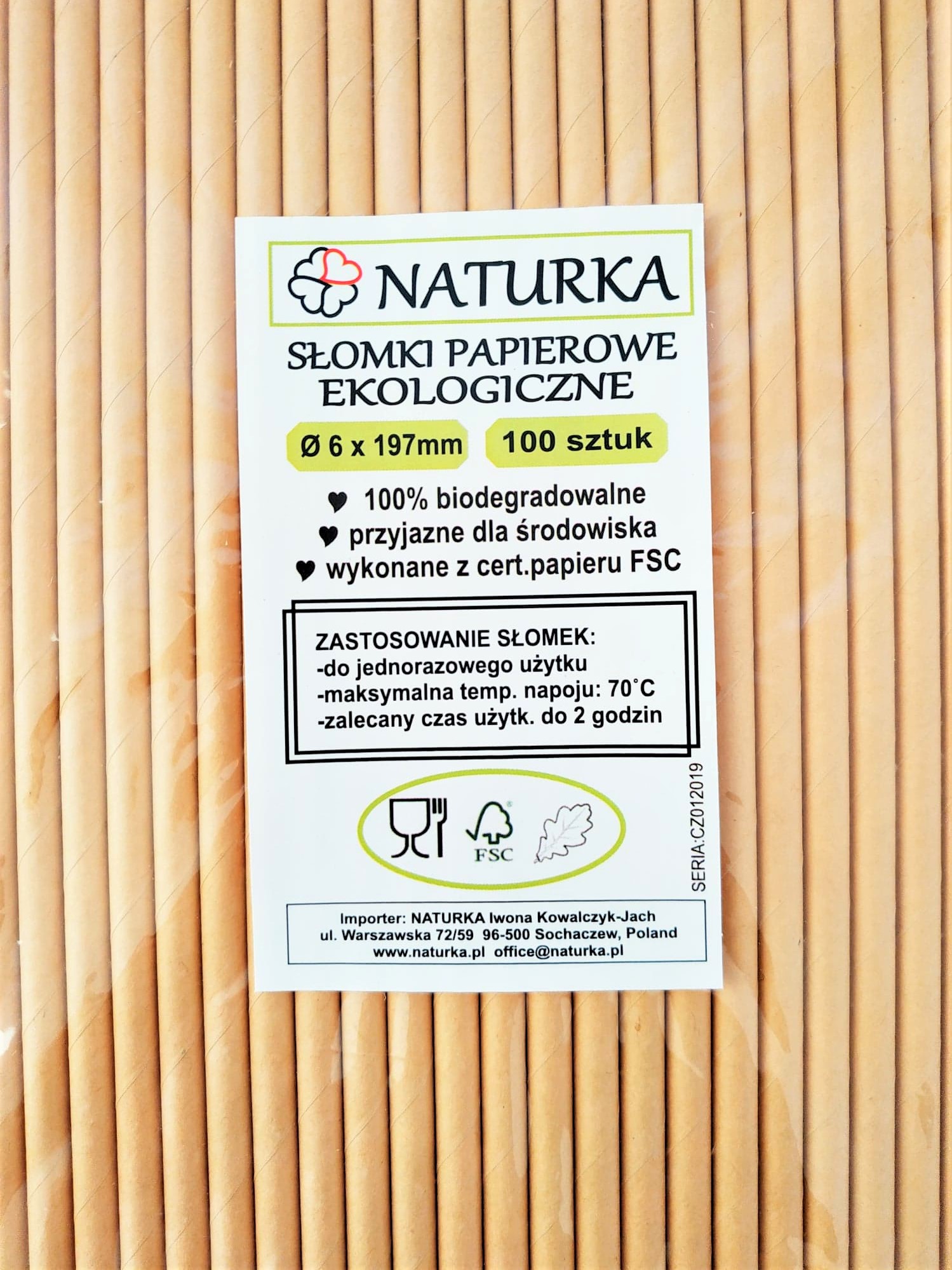 Papírová brčka (balení 25 ks a 100 ks) 100 kusů Přírodní