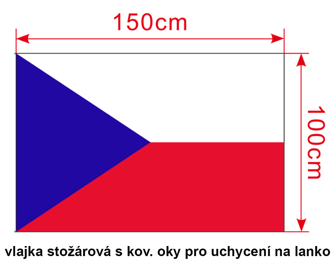 Vlajka České republiky Velká vlajka na žerď 150 x 100cm