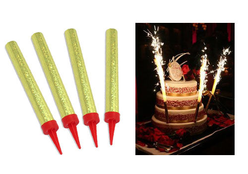 Párty svíčky - dortové prskavky 4ks Zlatý obal