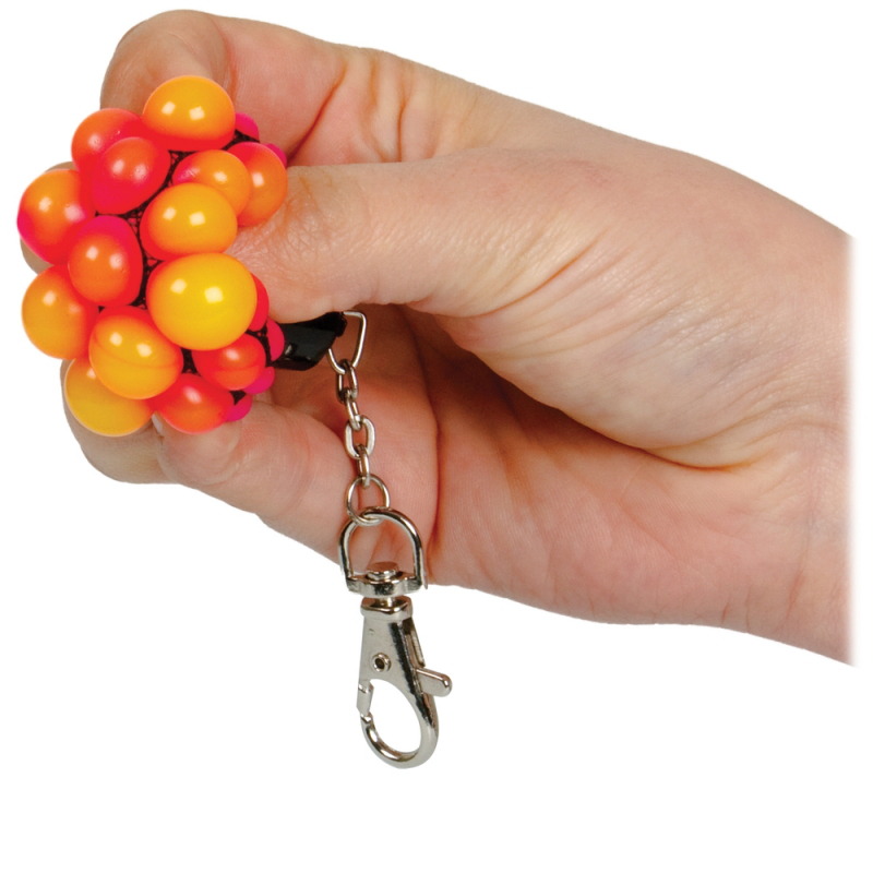 Mesh ball přívěšek na klíče Růžová/oranžová