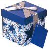 vanocni krabicka 12cm modre hvezdy