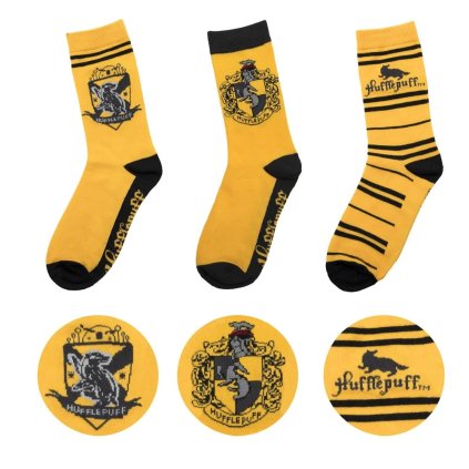 Harry Potter - zokni - szett 3 pár Hugrabug