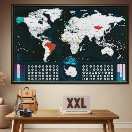 Kaparós világtérkép - EN verzió Deluxe XXL - ezüst