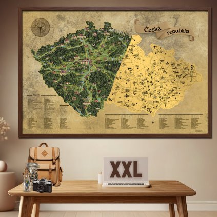 Kaparós térkép - Csehország DELUXE XXL - arany