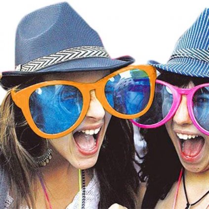 Ochelari gigantici pentru party magenta