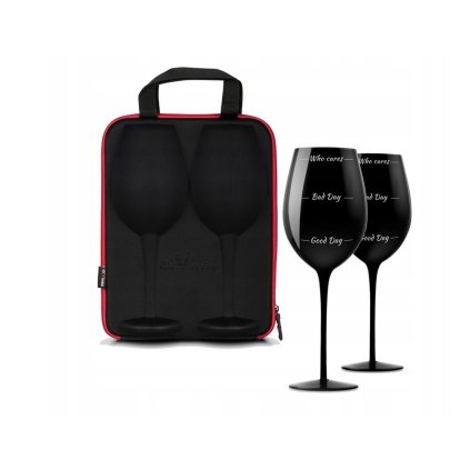 Set de 2 pahare de vin gigantice - negru Cui îi pasă