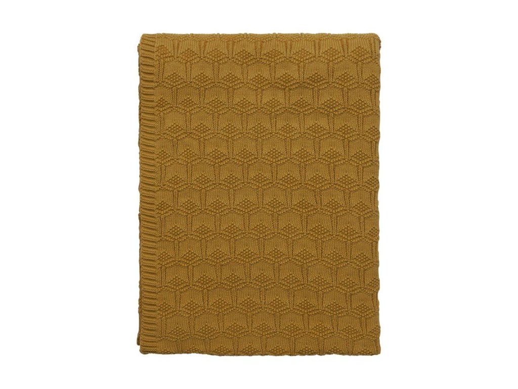 Pléd Sodahl pletený 130x170 Golden | Zlatý detail