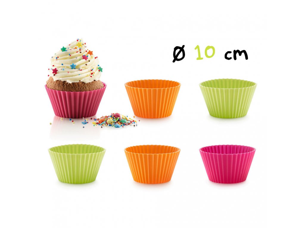 Silikonová pečicí forma (košíčky) na velký muffin Lekue | červená