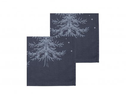 Vánoční bavlněné ubrousky Sodahl 45x45 Winterland blue (2 ks) | Modrý detail