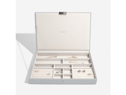 104219 sperkovnice stackers pebble grey supersize lid seda