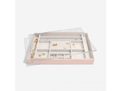 114059 3 box na sperky s pruhlednym vikem stackers blush supersize ring accessory layer with display lid ruzova