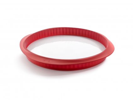Zapékací forma s odnímatelným talířem na quiche Lékué Quiche Pan 28 cm | červená