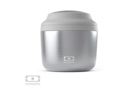 Termobox na svačinu MonBento Element NEW | stříbrný detail