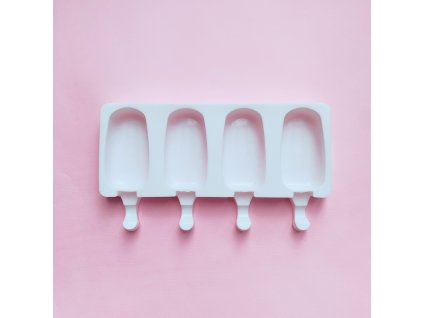Silikonová forma na nanuky, zmrzlinu (4ks) Classic M | bílá