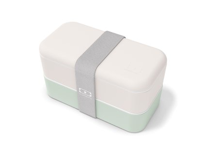 Svačinový box MonBento Original Poppy Power | béžové zelená