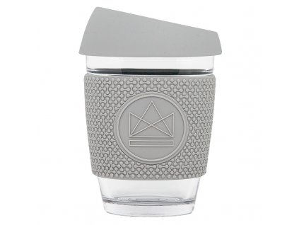 Skleněný hrnek na kávu, M, 340 ml Neon Kactus | šedý