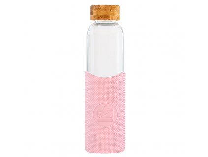 Skleněná láhev s rukávem, 550 ml Neon Kactus | růžová