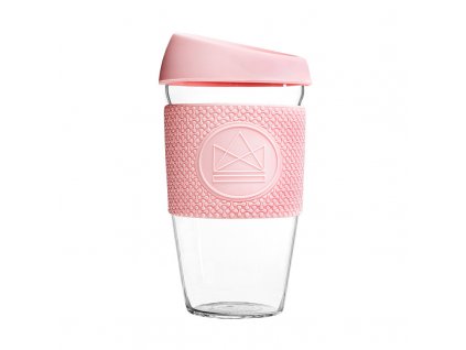 Skleněný hrnek na kávu, L, 450 ml Neon Kactus | růžový