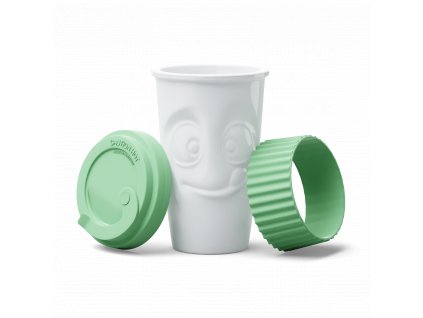 Cestovní porcelánový hrnek Tassen 58products, To Go 400 ml | zelená