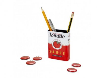 Magnetický stojánek na tužky s magnety BALVI Tomato 27340, kov, v.9,5 cm