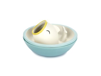 38056 6 snack tray hungry fish blue ceramic 27839