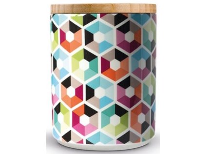 19749 3 porcelanova doza s drevenym vikem remember hexagon