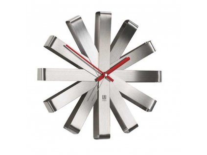 Designové nástěnné hodiny Umbra Ribbon 30 cm | ocelové detail
